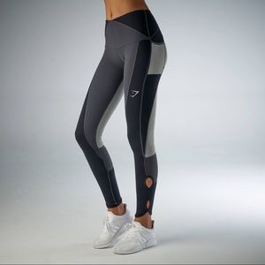 Gymshark Prism Leggings - Black/Charcoal/Lt. Grey